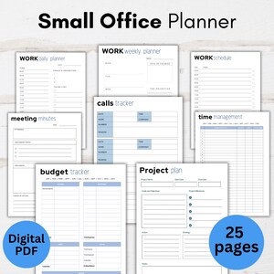 Productivity Planner PDF: Digital Work & Home Office Organizer for Time Management