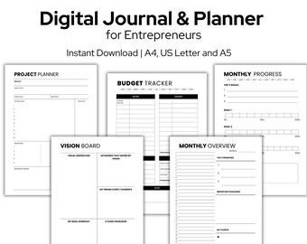 Business Goal Planner | Productivity Journal (A4, US Letter, A5 Digital Download)