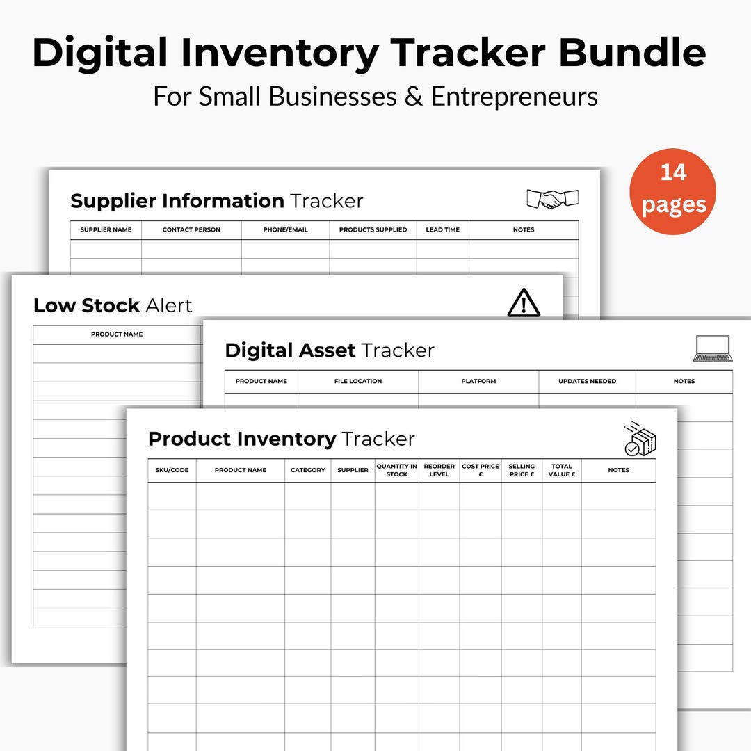 Small Business Inventory Tracker Bundle: Digital Printable for Product ...