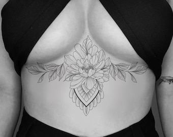 Sternum Temporary Tattoo