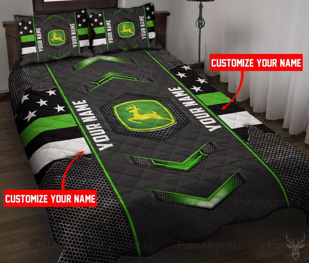 John Deere Quilt Set John Deere Quilt Bed Set Personalized Etsy