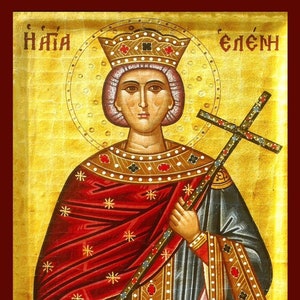 Saint Helen- Greek Orthodox Christian Byzantine wooden icon