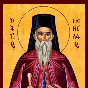 Saint Menelaos-  Greek Orthodox Christian Byzantine wooden icon