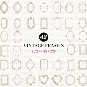 Vintage Frame SVG Bundle - Rococo & Arched Frames, Decorative Borders Clipart, Golden Border Frame Designs PNG