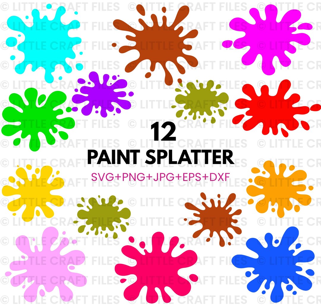Colorful Paint Splat SVG Set, Paint Blob Abstract Cut Files, Brush ...