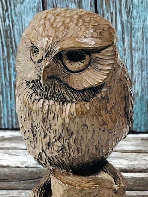Vintage hand crafted Bronze Resin Hilary Nightingale Owl Sculpture