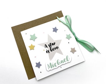 Gepersonaliseerde babykaart: A Star Is Born, cadeau nieuwe ouder