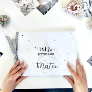 Personalisiertes Baby Tagebuch, Hello Little Baby Journal, Neugeborenen Geschenk, 42 Seiten Baby Album, neue Eltern Geschenk, Baby Erinnerung Buch, Baby Shower Geschenk