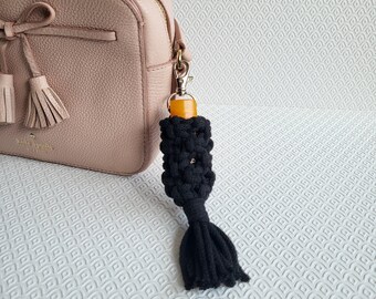 Macramé Lip Balm Holder Keyring