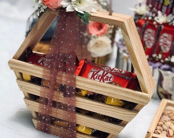 Indian handmade wooden customized hamper for wedding and gifting purpose