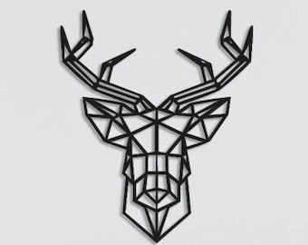 Geometric Polygon Deer, Deer Head SVG, Deer Bundle SVG, Digital File (Svg, Dxf, Png, Ai)