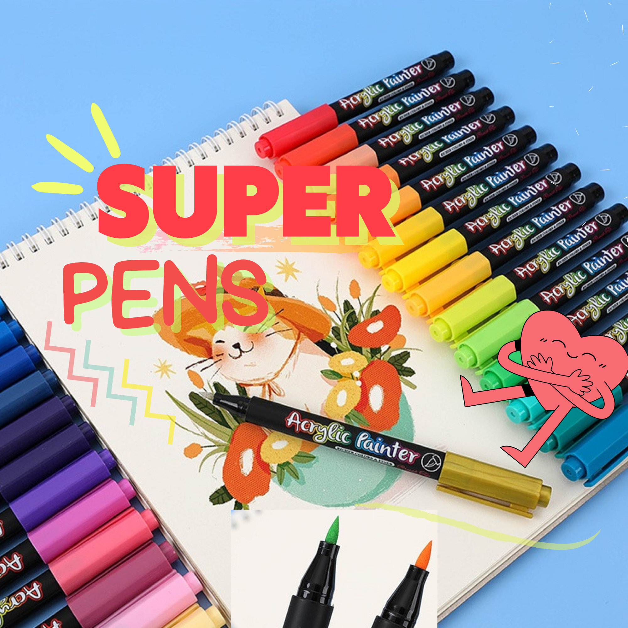 Cute Cartoon Gel Pen, Kawaii Stationary, Cartoon Pen, Girl, Cute Pens, Sign  Pen, Planner Pen, Gel Ink Pen, Black Gel Pens, Aesthetic Pens 