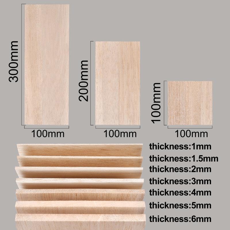 10Pcs Basswood Sheet 3mm Plywood Wood Sheet For Laser Cutting Engraving  Wood Burning Crafting 200/300mm DIY Bass Wood Sheets