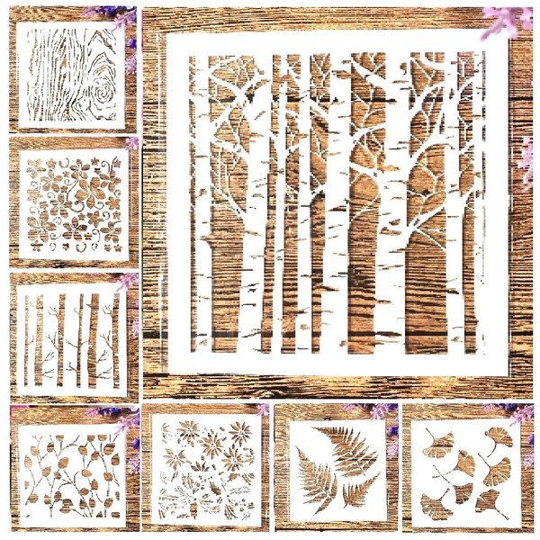 8Pcs/SET  13cm Tree Leaf Ginkgo Bud DIY Layering Stencils Painting Scrapbook Coloring Embossing Album Decorative Template,fashion Art Supply