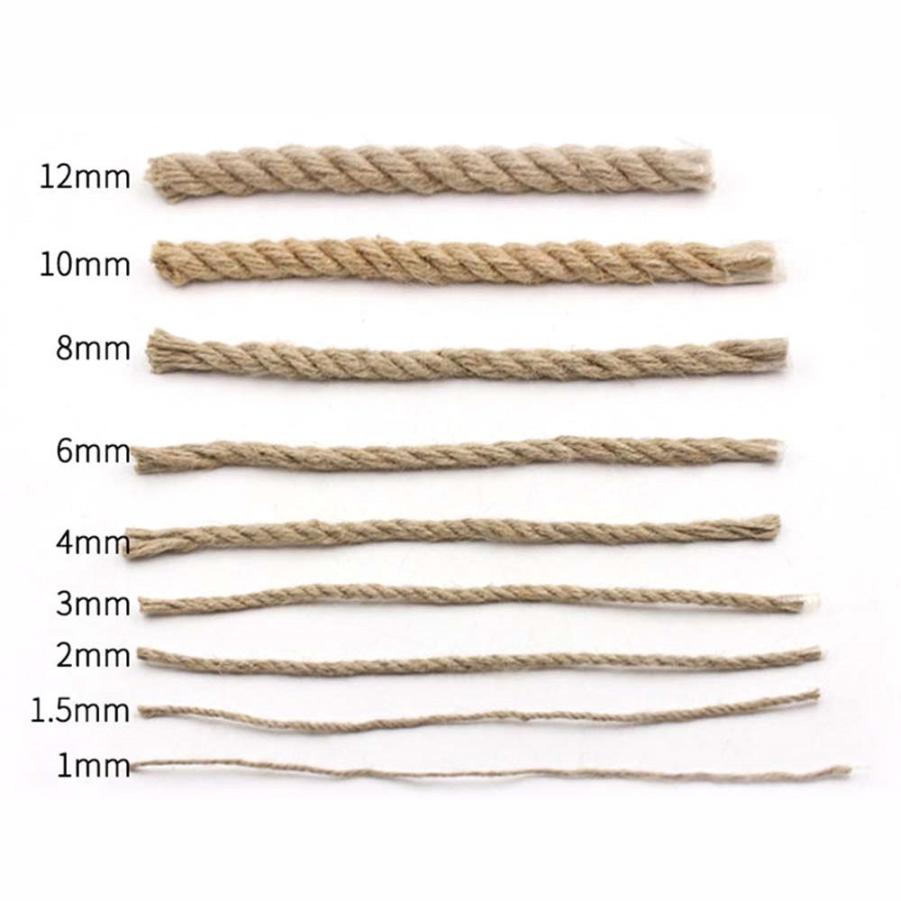 1-14mm Natural Jute Twine Vintage Jute Rope Cord String Twine Burlap For  DIY Crafts Gift Wrapping Gardening Wedding Decor 1-120M