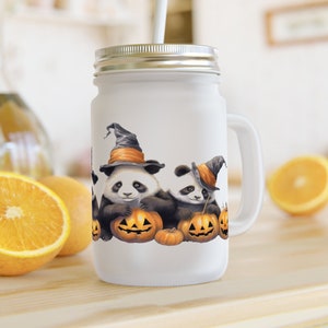 Halloween Panda Dose Glas Png, Panda Bundle Png, Panda Glas Wrap, Kürbis Png, 16 Unzen Libbey Full Wrap Png, Dose Glas Png, Libbey Glas Png