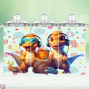 Dinosaurier Kinder Sippy Cup Designs, Sublimation Designs, 12 Unzen Sippy Cup Wrap, 12 Unzen Flip Top Png, 12 Unzen Cup Wrap, Sippy Cup Png Wrap