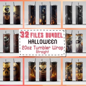 32 Halloween Bundle Tumbler Wraps 20 oz Sublimation Tumbler