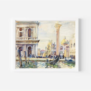 Venice Watercolour Painting Printable Art, Gallery Wall Art, Digital Download, Print Yourself Artwork, Venice Scene Print, Italy Painting image 3