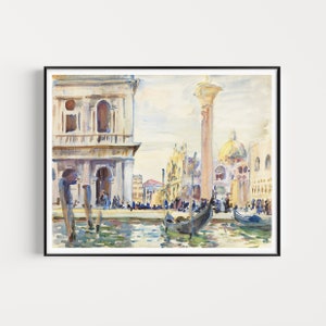 Venice Watercolour Painting Printable Art, Gallery Wall Art, Digital Download, Print Yourself Artwork, Venice Scene Print, Italy Painting image 2