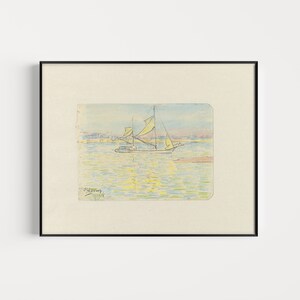 Printable Wall Art, Nautical Boat Sketch, Coastal Gallery Wall, Printable Digital Download image 2