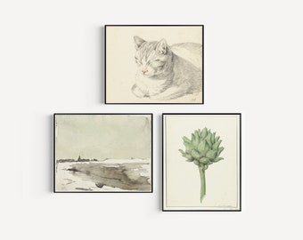 Gallery Wall Set of Three Prints, Digital Download, Map Print