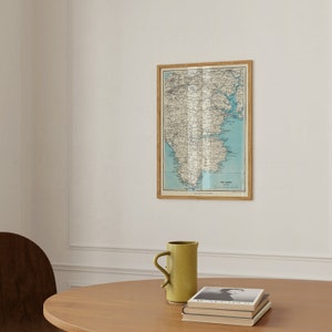 Le lézard, carte vintage de Cornwall, impression de carte antique, téléchargement numérique de mur de galerie, oeuvre de voyage