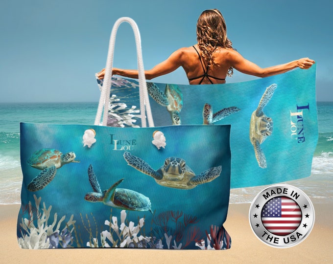 Sea Turtle Beach Bag & Towel