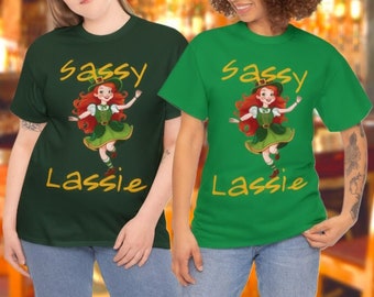 St Patrick's Day Sassy-Lassie Unisex Cotton Tee Shirt