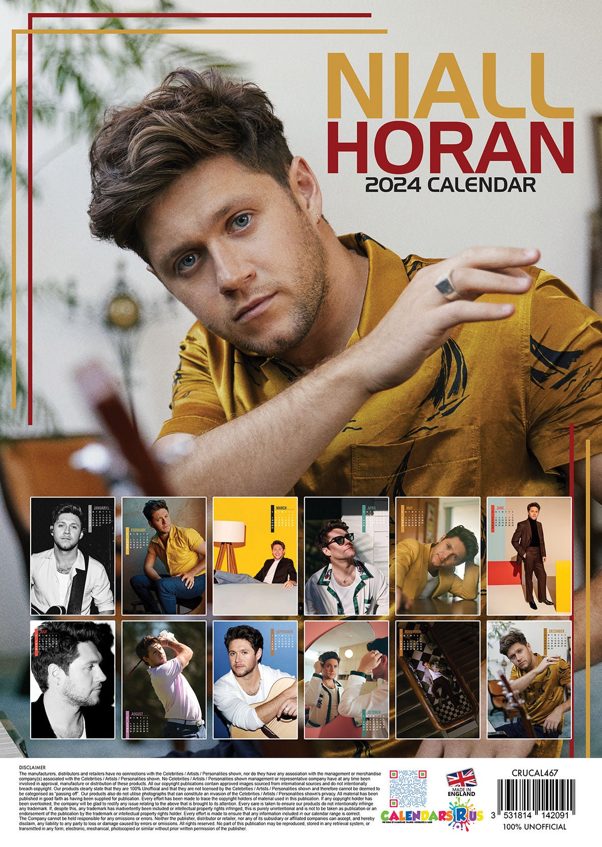 Niall Horan Calendar 2024 Etsy UK