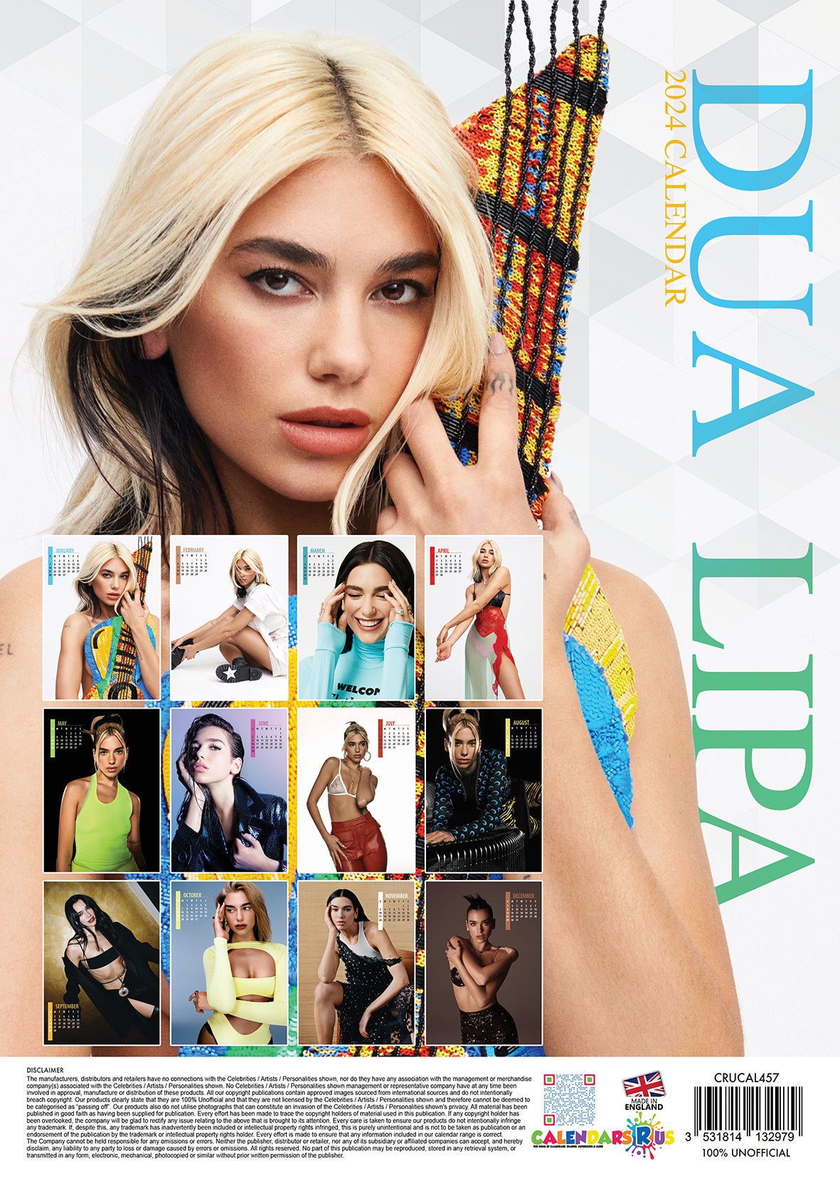 Dua Lipa Calendar 2024 sold by Cropping Caron SKU 3736421 Printerval UK