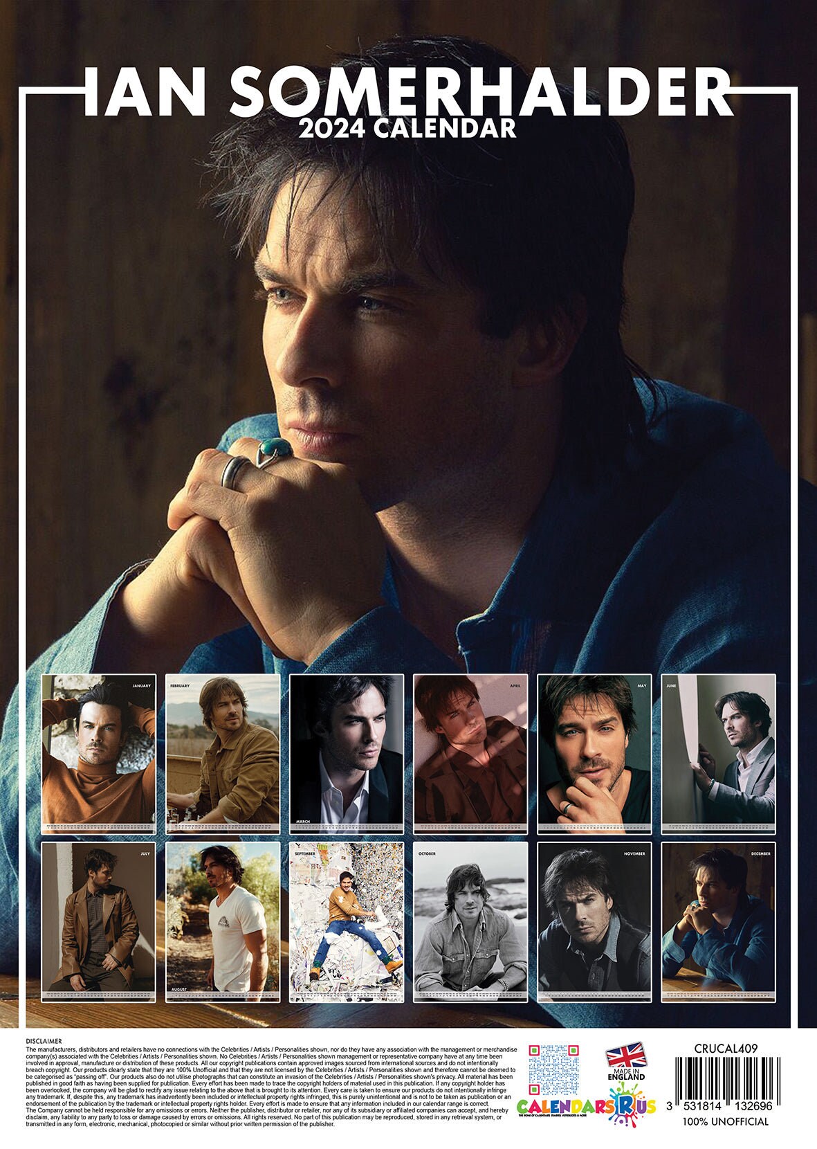 Ian Somerhalder Calendar 2024 Etsy