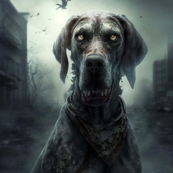 Zombie Weimaraner wall art