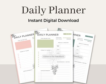 Daily Planner Bundle, To Do Lists Printables, Instant Download, Daily Schedule, To Do List, Digital Download