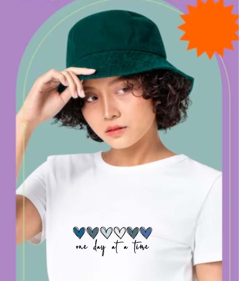 One Day at A Time Mental Health Awareness Inspirational Png Svg, Cut