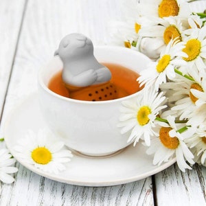 Infusor de té de acero inoxidable y más empinado para té suelto, lindo  filtro de té en forma de tetera para taza, taza de té, paquete de 1