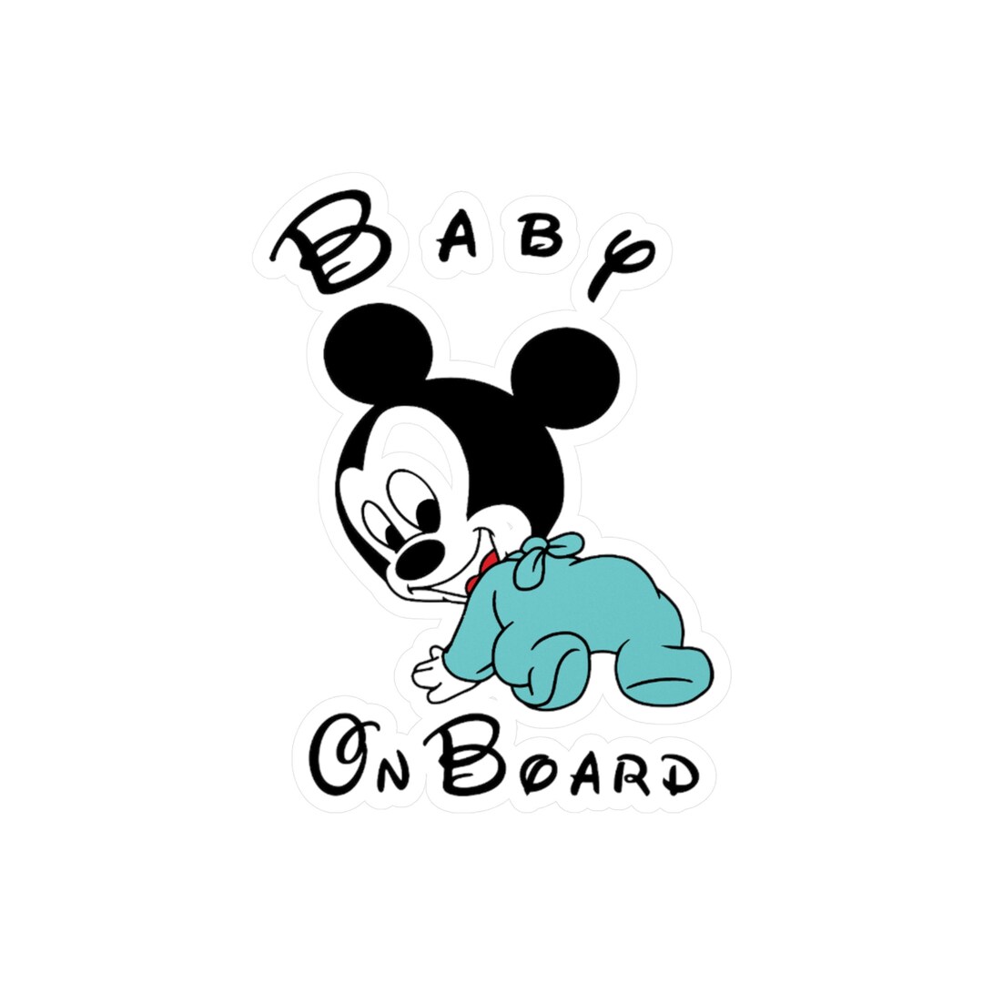 Baby on Board Mickey Car Window Decal Mickey Baby on Board Etsy