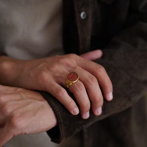 Bronze Gemstone Ring, Ancient Roman Jewelry, Mythological Statement Ring, Unique and Timeless Design, Perfect Gift Idea for History Lovers