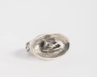Handmade Persian Lion Silver Ring: Ancient Roman Style Statement Jewelry