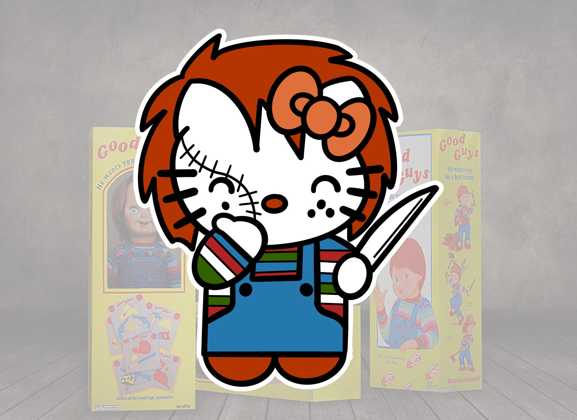 Child's Play Chucky Hello Kitty Sticker Etsy