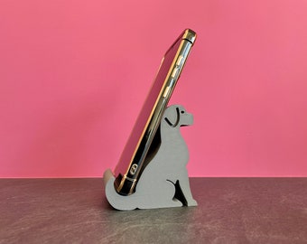 Handyhalter | Ständer | Geschenk | Hundeliebhaber | Schreibtisch | Büro | Hundetelefon | Tablet | Labrador