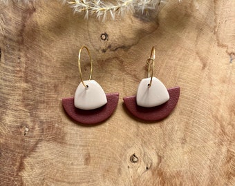 Handmade geometric polymer clay earrings