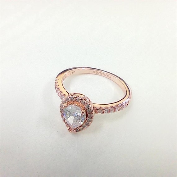 Pandora rose gold pear ring outlet