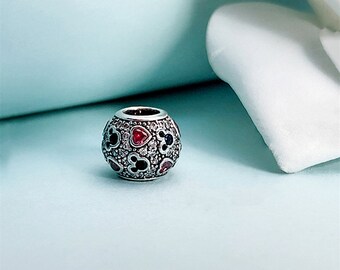 authentic pandora charm sparkling mickey hearts 791457cz bead