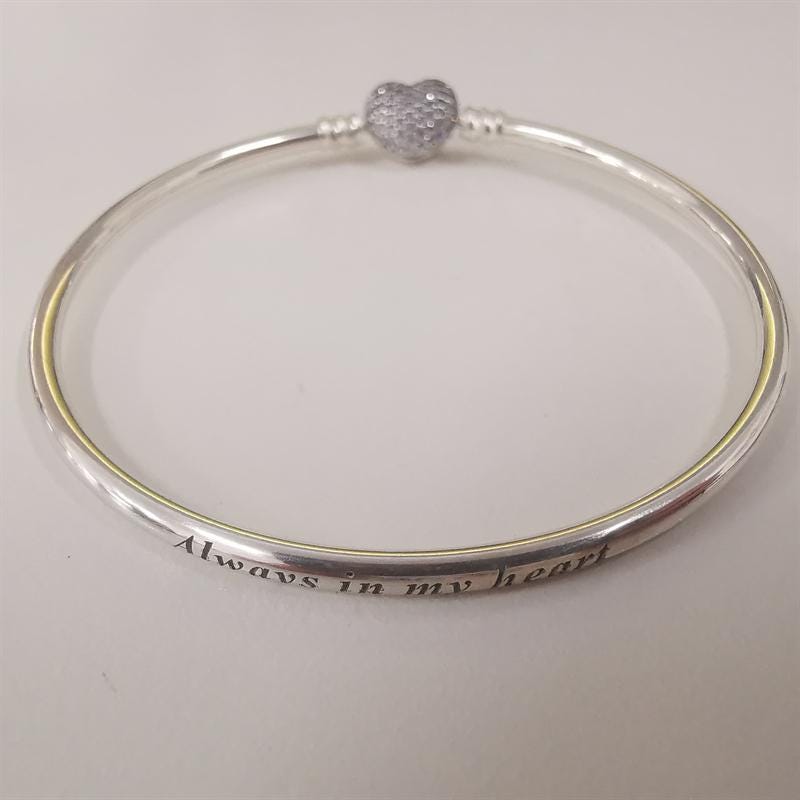Pandora Sterling Silver You Are Always in My Heart Bangle Etsy