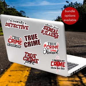 True crime book lover sticker Crime thriller book sticker gift true crime sticker lovers Planner sticker with crime theme Book decor journal