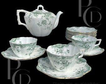 RH&SL - Pieces of English porcelain tea service England Dee model - Vintage