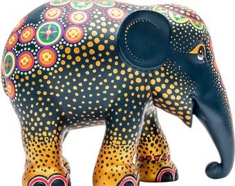Elephant statue Bindi | Hand painted Elephant Figurine | Elephant Sculpture | Home Decor Sculpture
