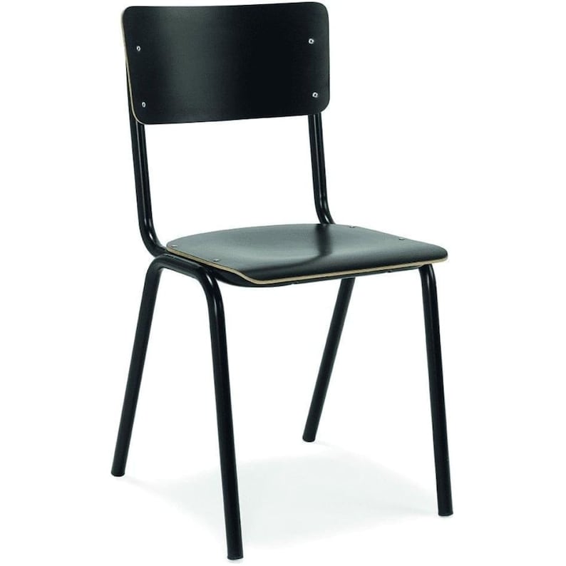 Workliving Schul-Esszimmerstuhl Holzdesign Schwarz Bild 1