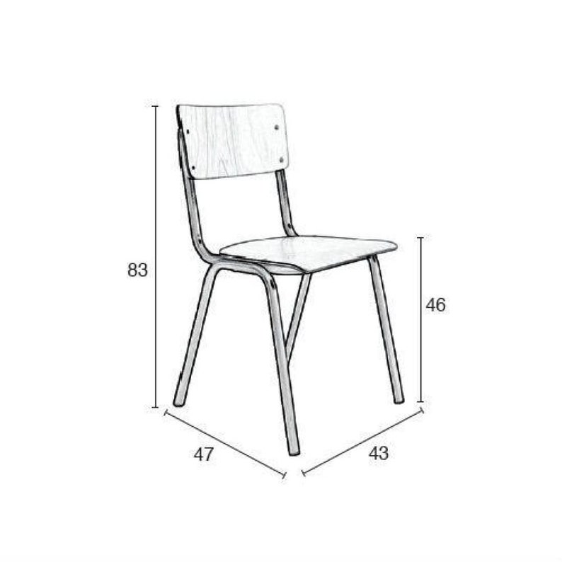 Workliving Schul-Esszimmerstuhl Holzdesign Schwarz Bild 7